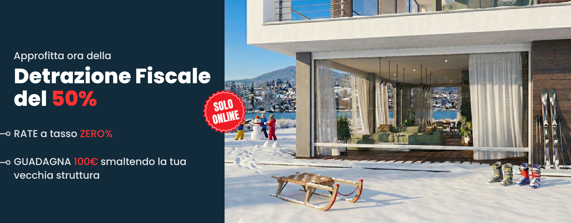 Vetrotende Arquati: Detrazione Fiscale 50%. Offerta valida per il mese in corso